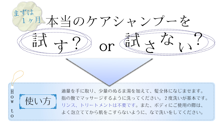 本当のケアシャンプーを試す？試さない？